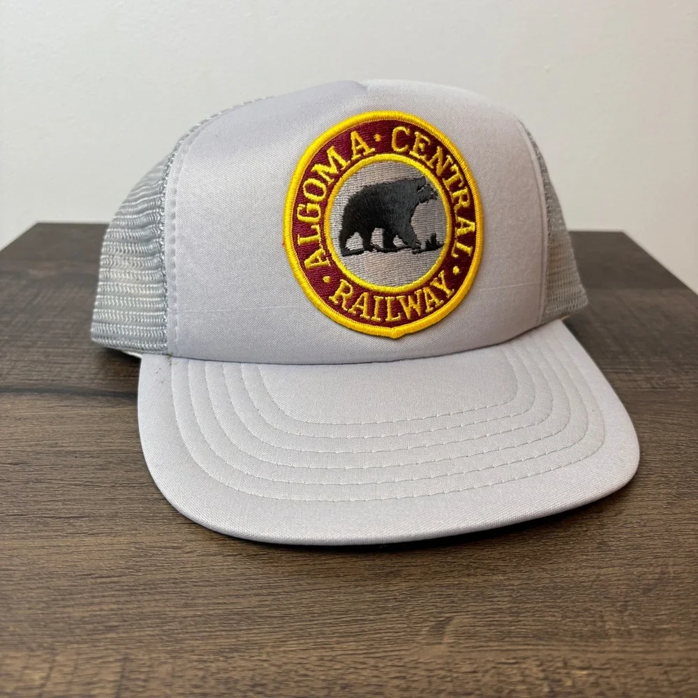 Kids Algoma‎ Central Railway Trucker Hat Patch Logo Gray Adjustable